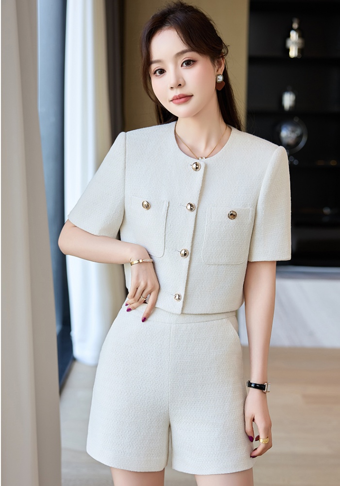 Short sleeve overalls business suit profession shorts a set