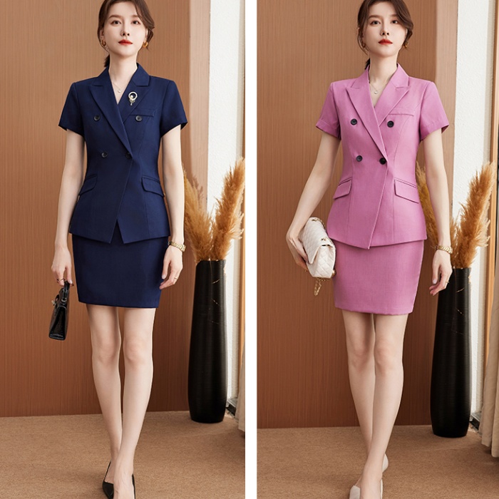 Short sleeve coat short skirt a set for women