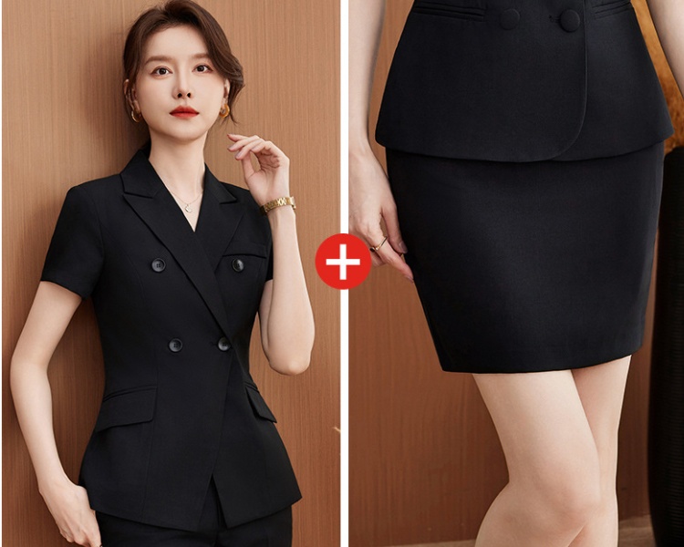 Short sleeve coat short skirt a set for women