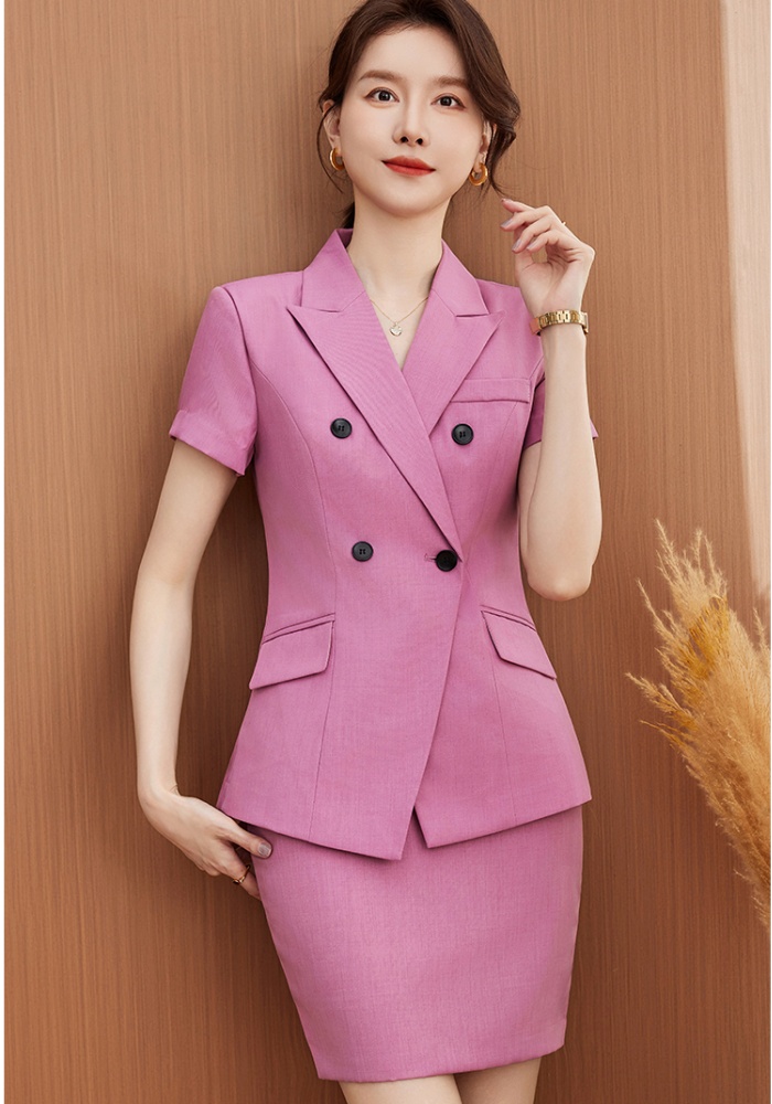 Short sleeve coat short skirt a set for women