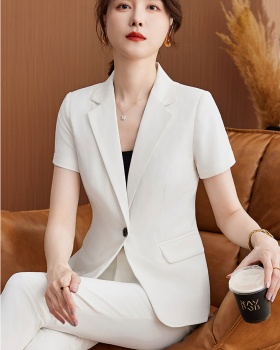 Short sleeve business suit overalls coat a set for women