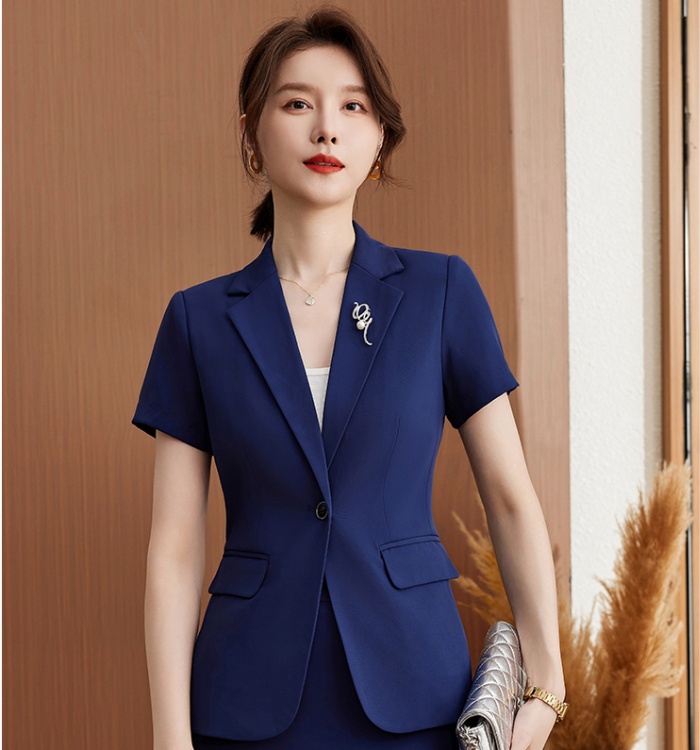 Short sleeve business suit overalls coat a set for women