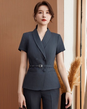 Short sleeve profession coat overalls belt 2pcs set