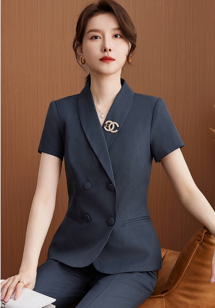 Short sleeve profession coat overalls belt 2pcs set