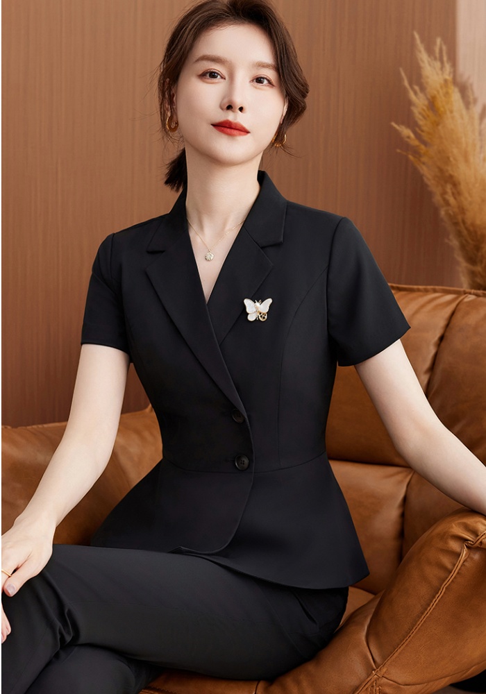 Short sleeve coat business suit 2pcs set for women