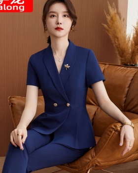 Profession coat short sleeve suit pants a set for women