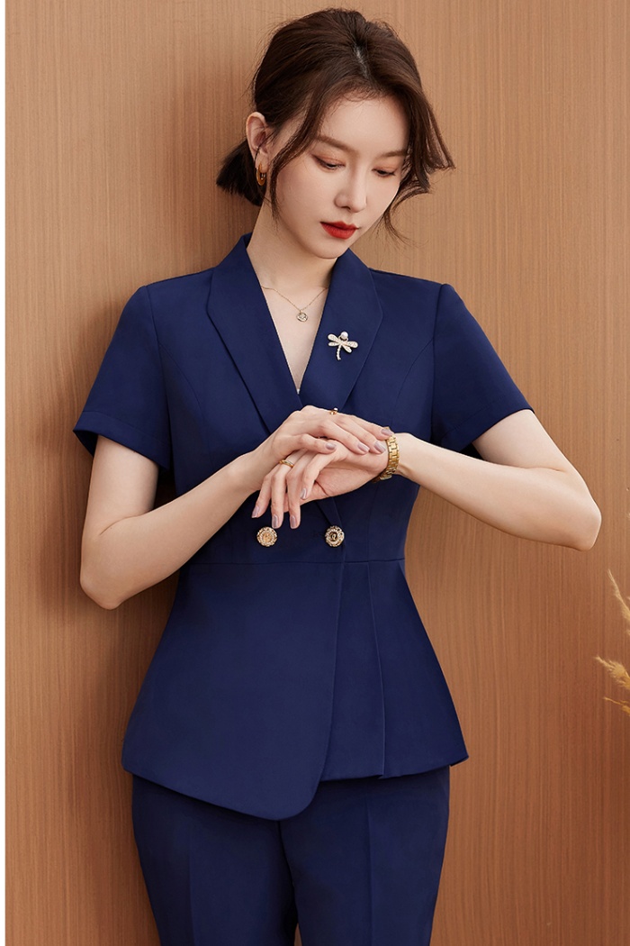 Profession coat short sleeve suit pants a set for women