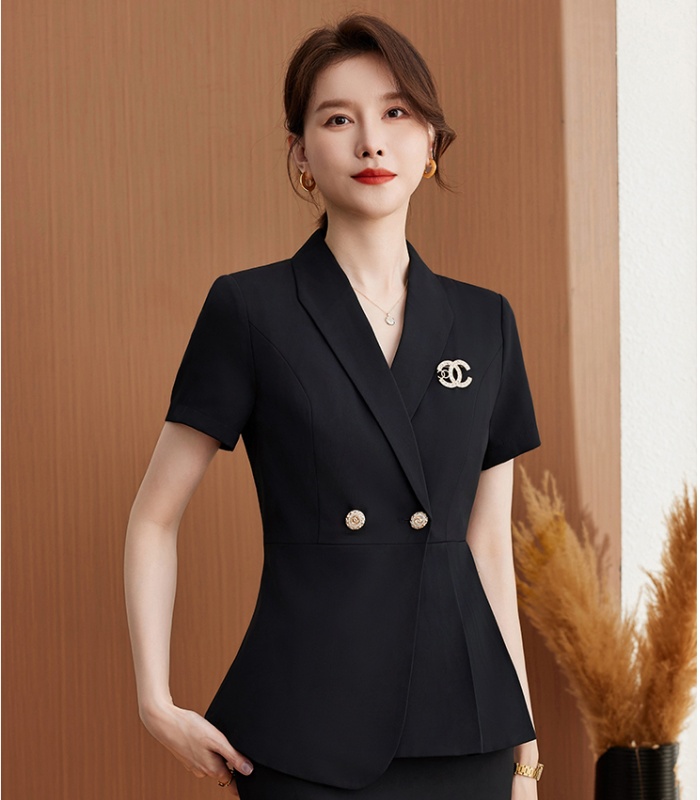 Profession coat short sleeve suit pants a set for women