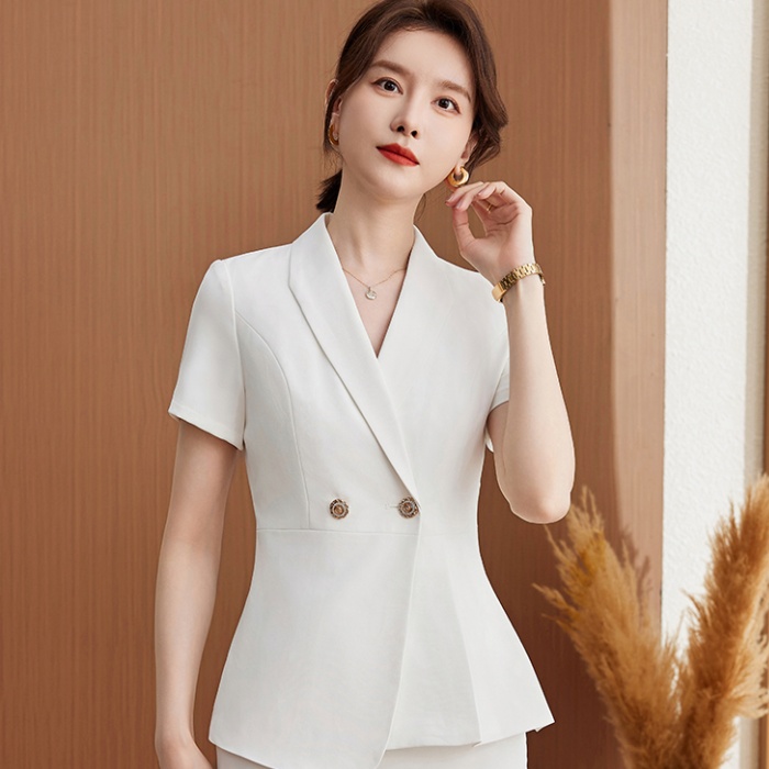 Profession coat short sleeve suit pants a set for women