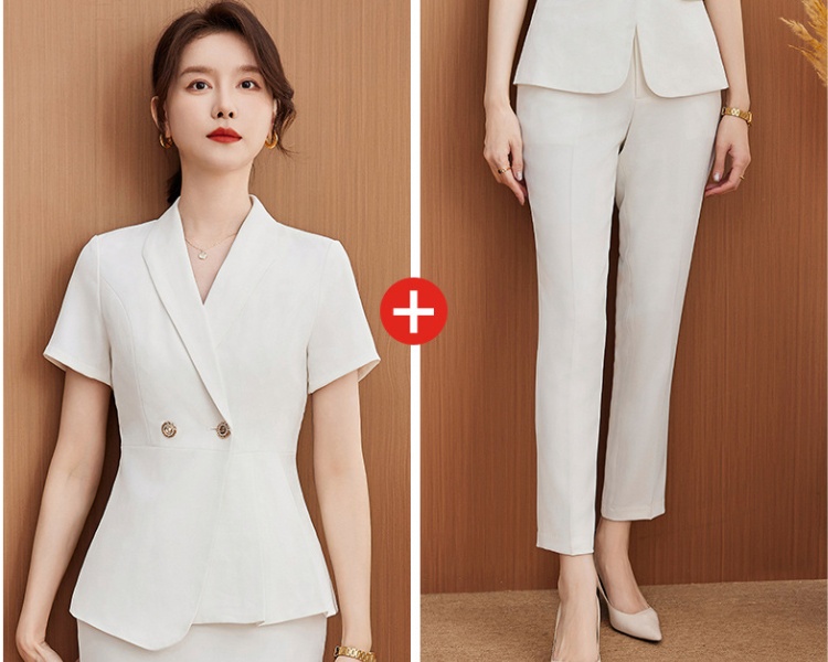 Profession coat short sleeve suit pants a set for women