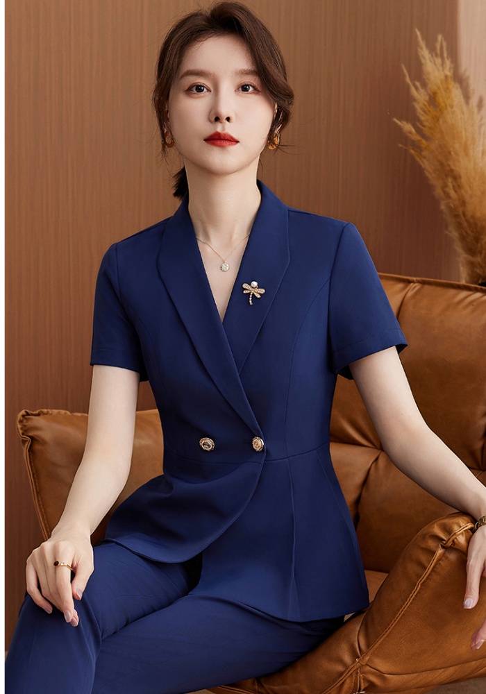 Profession coat short sleeve suit pants a set for women