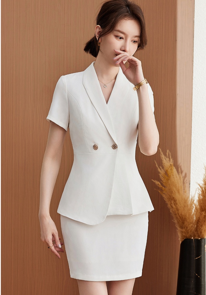 Profession business suit short sleeve skirt a set for women