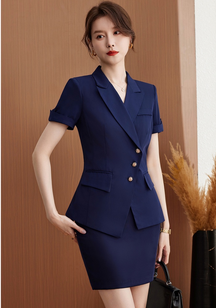 Overalls short sleeve skirt profession business suit a set