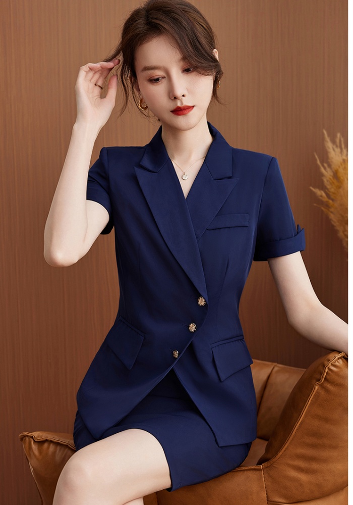 Overalls short sleeve skirt profession business suit a set