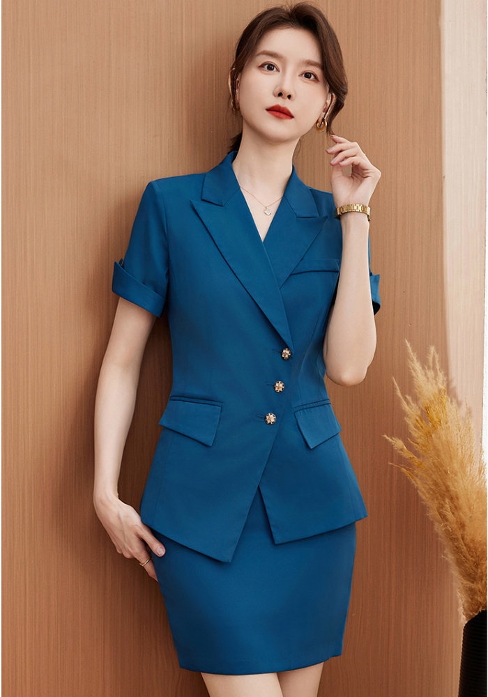 Overalls short sleeve skirt profession business suit a set