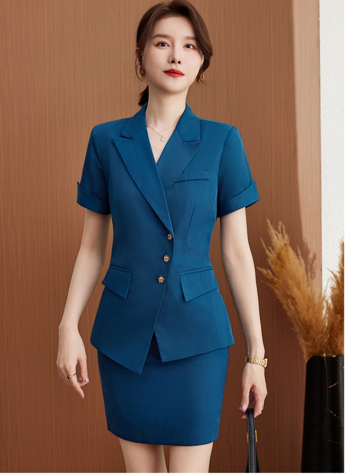 Overalls short sleeve skirt profession business suit a set