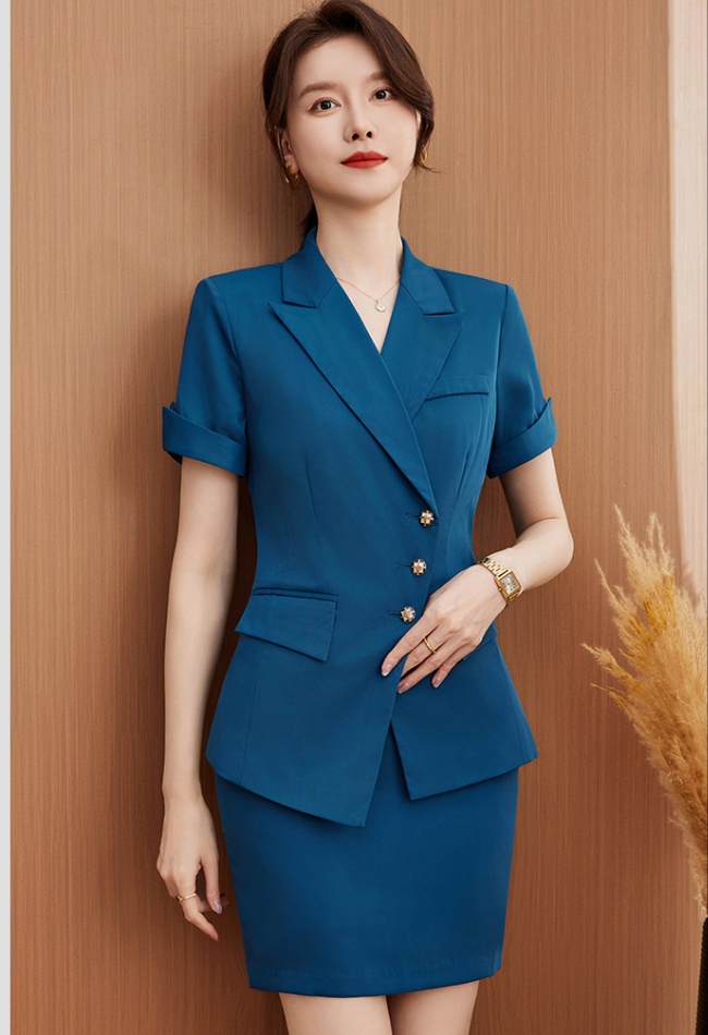 Overalls short sleeve skirt profession business suit a set