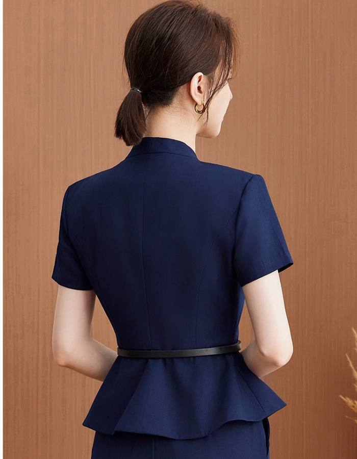 Overalls business suit short sleeve coat a set for women