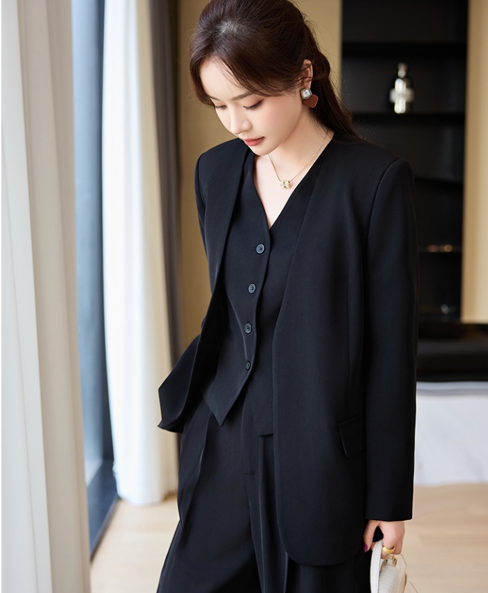 Overalls waistcoat long sleeve coat 3pcs set