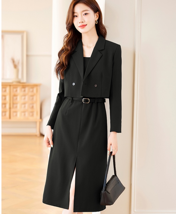 Profession coat overalls belt 2pcs set for women