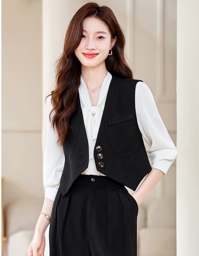 Korean style business suit waistcoat 2pcs set