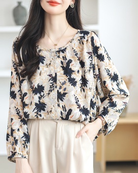 Chiffon retro shirt France style slim tops for women