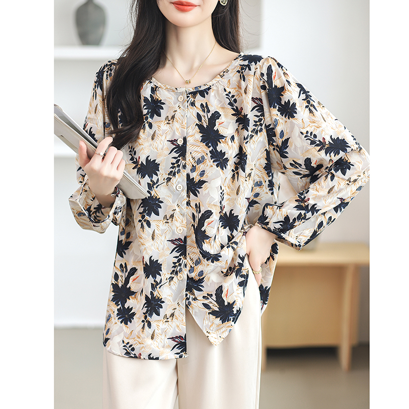 Chiffon retro shirt France style slim tops for women