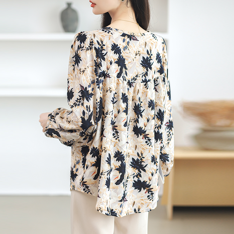 Chiffon retro shirt France style slim tops for women