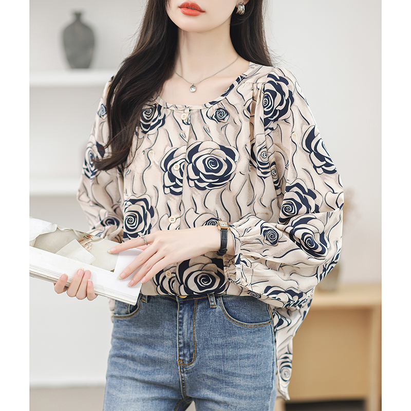 Loose Korean style shirt Western style chiffon shirt