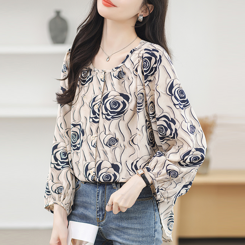 Loose Korean style shirt Western style chiffon shirt