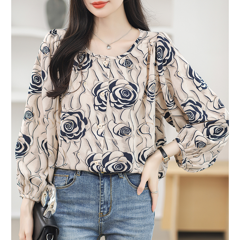 Loose Korean style shirt Western style chiffon shirt