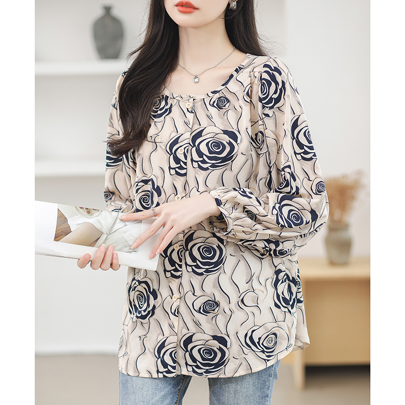 Loose Korean style shirt Western style chiffon shirt