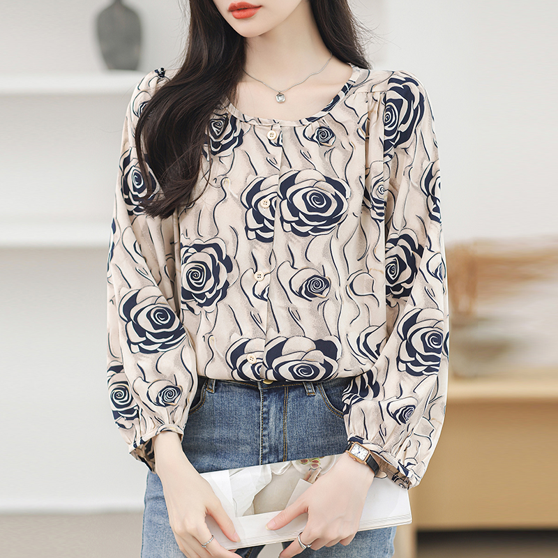 Loose Korean style shirt Western style chiffon shirt