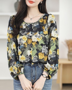 Loose Cover belly fat irregular chiffon shirt for women