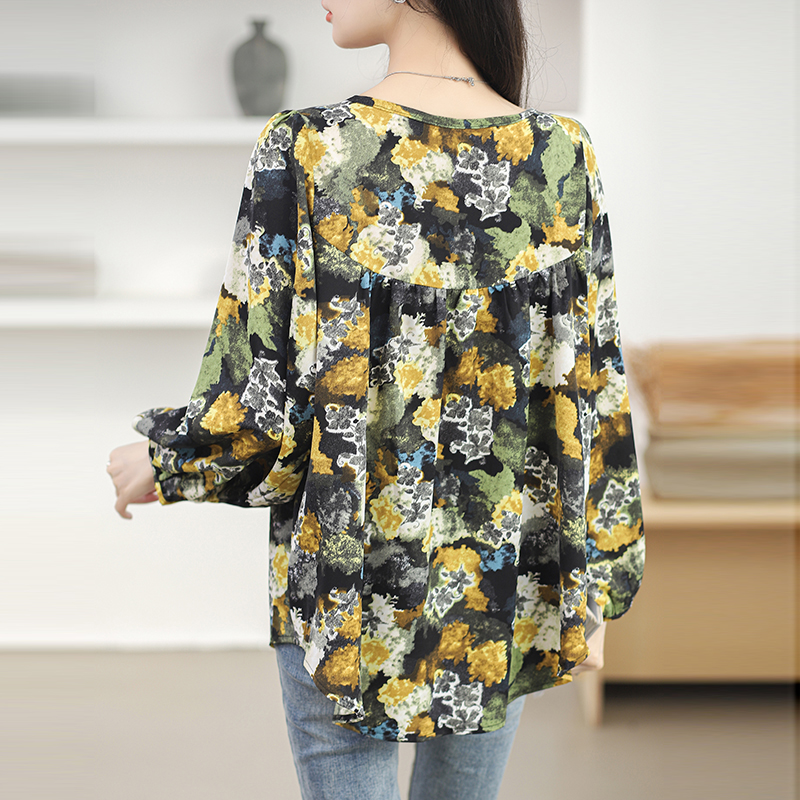 Loose Cover belly fat irregular chiffon shirt for women