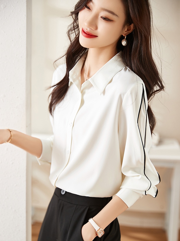 All-match temperament mixed colors spring shirt for women