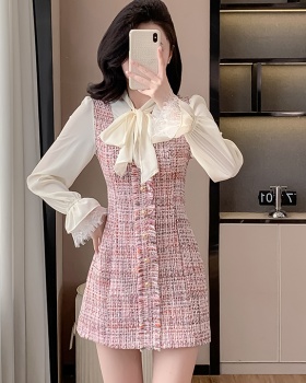 Small fellow pink chanelstyle spring and autumn dress