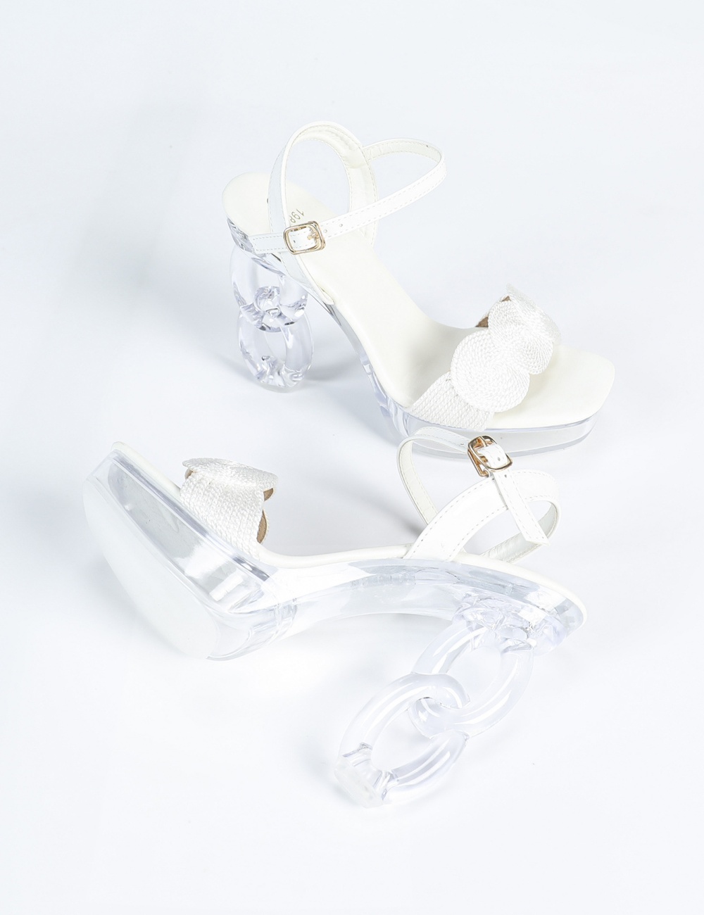 Antiskid crystal model nightclub square head sandals