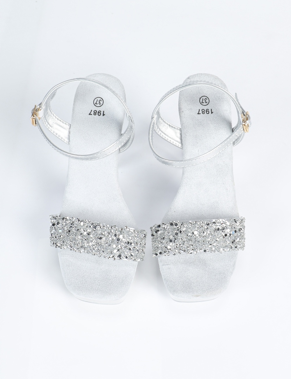 Fashion model crystal sexy transparent square head sandals