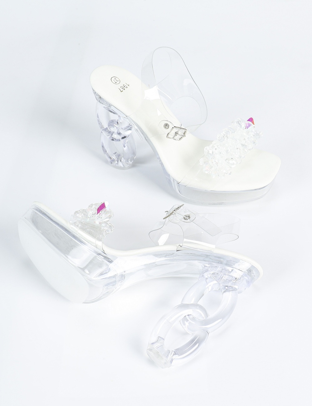 Transparent fashion antiskid sexy model sandals