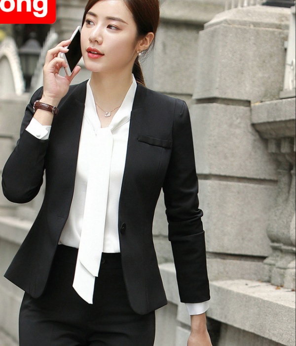 Long sleeve coat suit pants 2pcs set for women