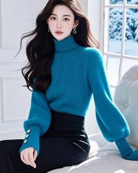 Bottoming lantern sleeve sweater unique temperament tops