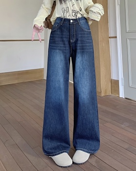 Deep color loose jeans American style pants for women