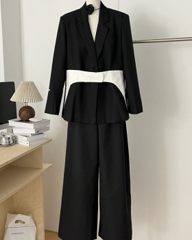 Korean style business suit mixed colors coat for women