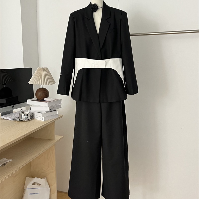 Korean style business suit mixed colors coat for women