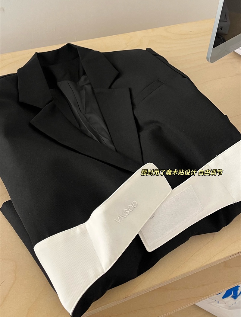 Korean style business suit mixed colors coat for women