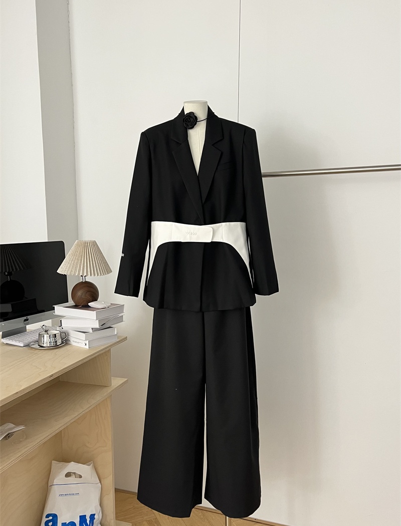 Korean style business suit mixed colors coat for women