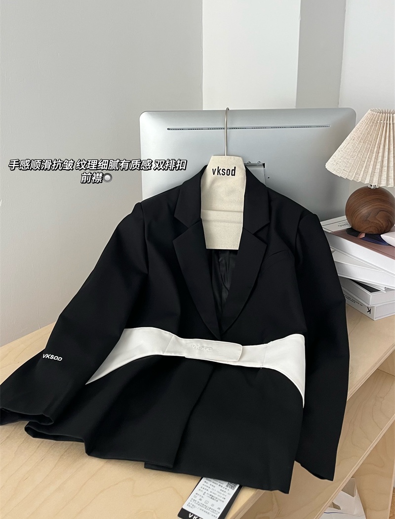 Korean style business suit mixed colors coat for women