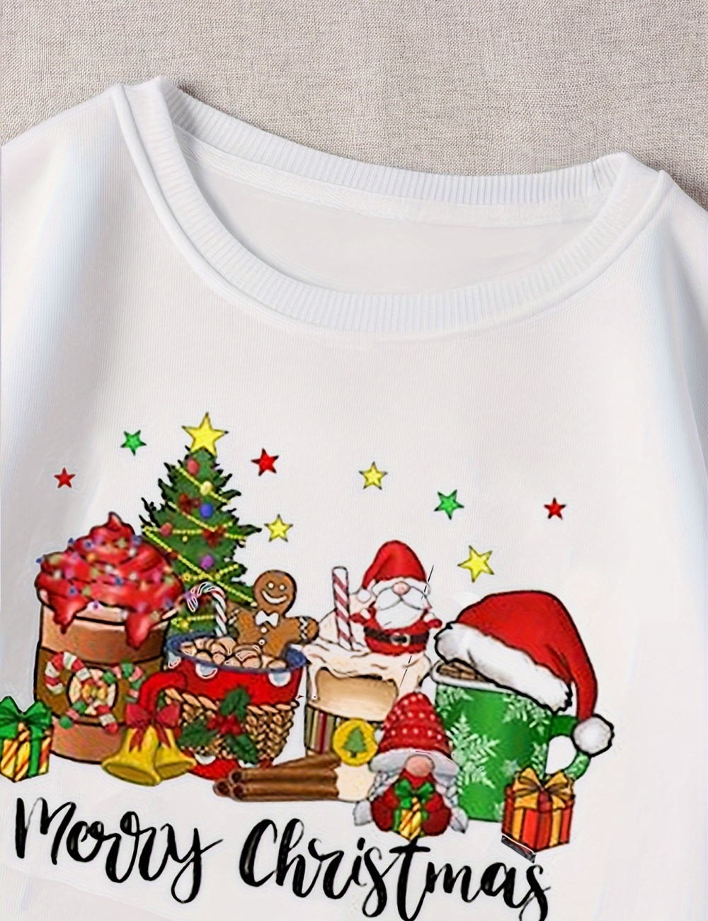 Simple long sleeve T-shirt christmas hoodie