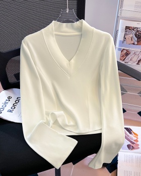 Long sleeve spring tops all-match T-shirt for women